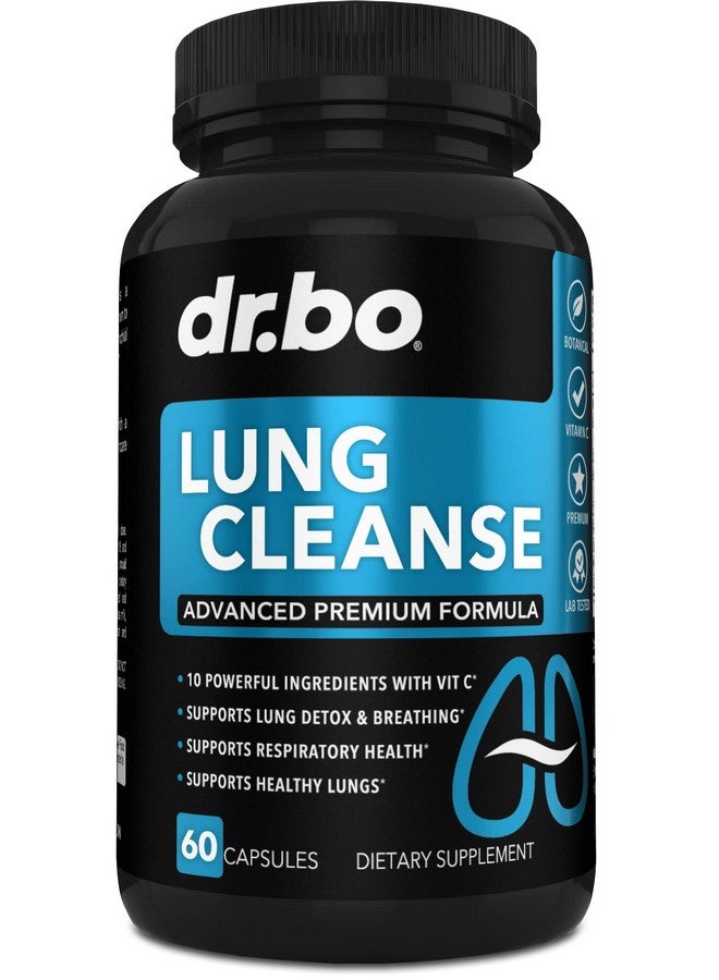dr.bo Lung Cleanse Support Supplement - Respiratory Supplements to Quit & Stop Smoking Aids - Herbal Detox for Lungs & Bronchial Health - Smokers Cleanser Breathe Aid for Mucus Clear Relief - 60 Capsules - Image 1