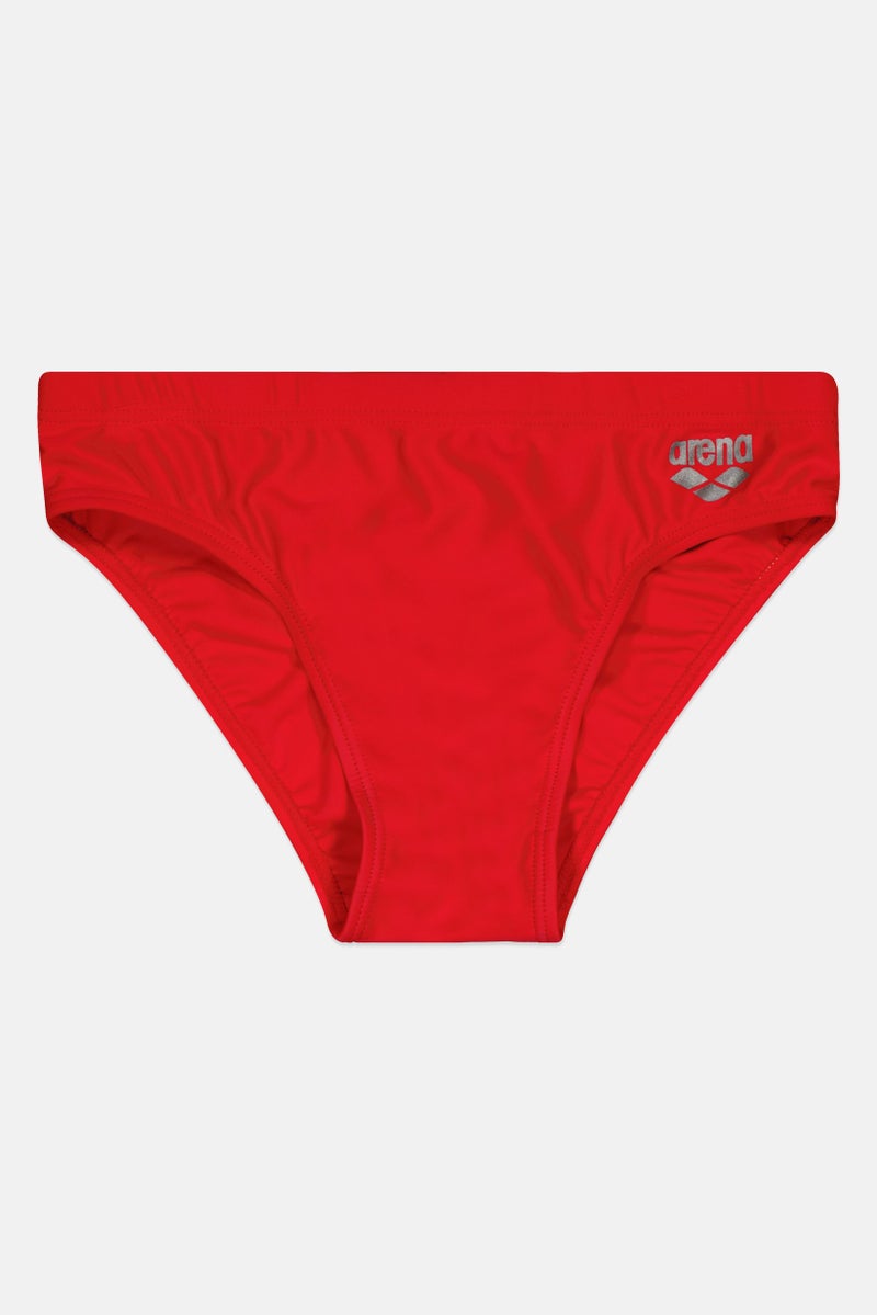 arena سروال سباحة للأطفال الأولاد بشعار العلامة التجارية مع حبل سحب، أحمر - Image 1