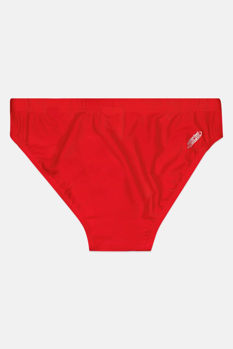 arena سروال سباحة للأطفال الأولاد بشعار العلامة التجارية مع حبل سحب، أحمر - Image 2