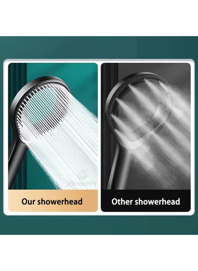 1pc High Pressure Wall Mounted Handheld Shower Head Round Spray With Ergonomic Grip Durable Plastic Silvery Design No Electricity Needed Modern Bathroom Upgrade For Enhanced Water Pressure And Aesthetics Sleek Showerhead Sturdy Construction - Image 3