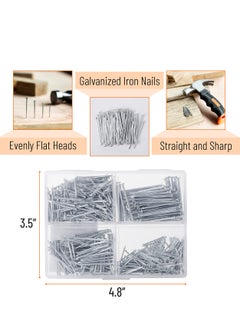 spa luxetique Nail Assortment Kit, 200Pcs, 4 Sizes, Silver, Small Nails for Hanging Pictures, Finishing Nails, Gold Wall Nails for Hanging, Pin Nails, Hardware Nails, Assorted Nails, Galvanized Nails  - Image 3
