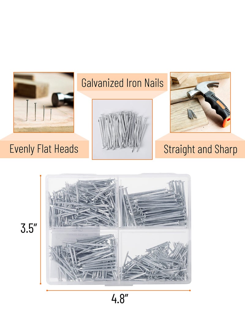 spa luxetique Nail Assortment Kit, 200Pcs, 4 Sizes, Silver, Small Nails for Hanging Pictures, Finishing Nails, Gold Wall Nails for Hanging, Pin Nails, Hardware Nails, Assorted Nails, Galvanized Nails  - Image 3