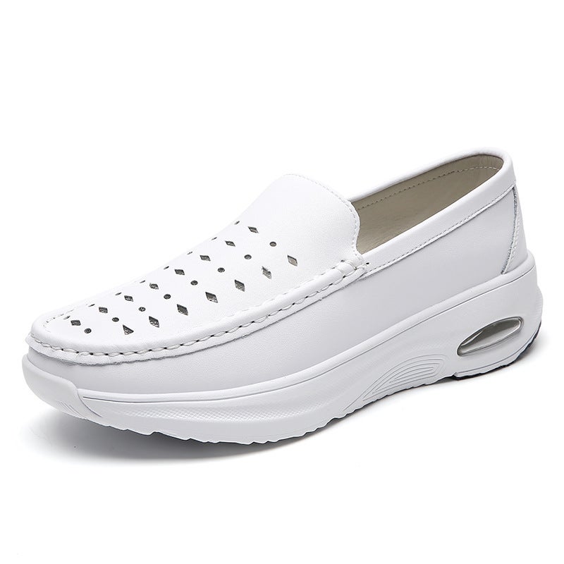 Spring And Air-Cushion Nurse Shoes For Men, Trendy Hollow Medical Care Non-Slip Lightweight Breathable Soft-Soled Work Shoes That Are Not Tiring For Feet - Image 1