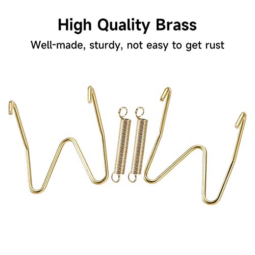Fasunry 10 Piece Plate Hangers, 4 Inch Invisible Brass Wall Plate Hangers, Comes with 12 Piece Wall Hooks for Decorative Plates - Image 3