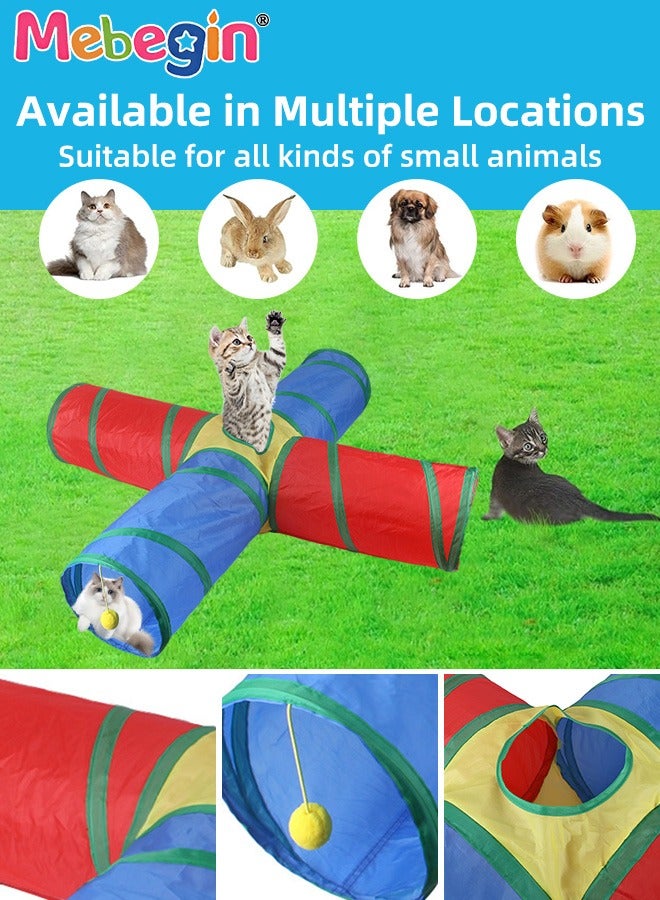 MEBEGIN 21PCS Cat Tunnel Set with Cat Teaser Stick, Cat Balls, Feather Toys and Other Cat toys, 4 Way Collapsible Cat Play Tunnel, Funny Interactive Cat Toys, Various Cat Enrichment Toys, Soft Safe Cat Toys - Image 4