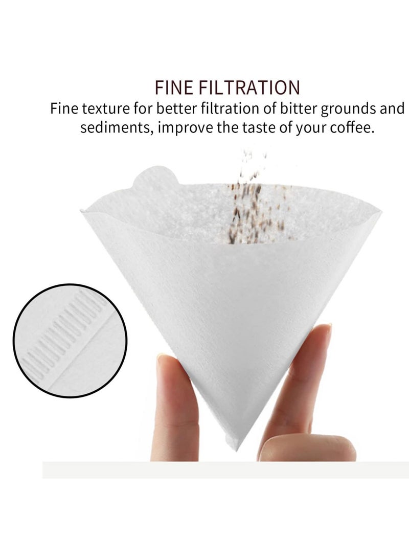 100 Piece Coffee Filter Paper Drip Coffee v60 Filter White (2-4 Cups) - Image 2