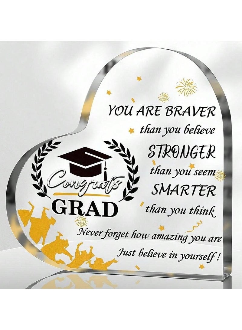 Graduation Keepsake Gifts Made of Acrylic, Designed with a Graduation Cap and Inspirational Words for the Graduate. - Image 1