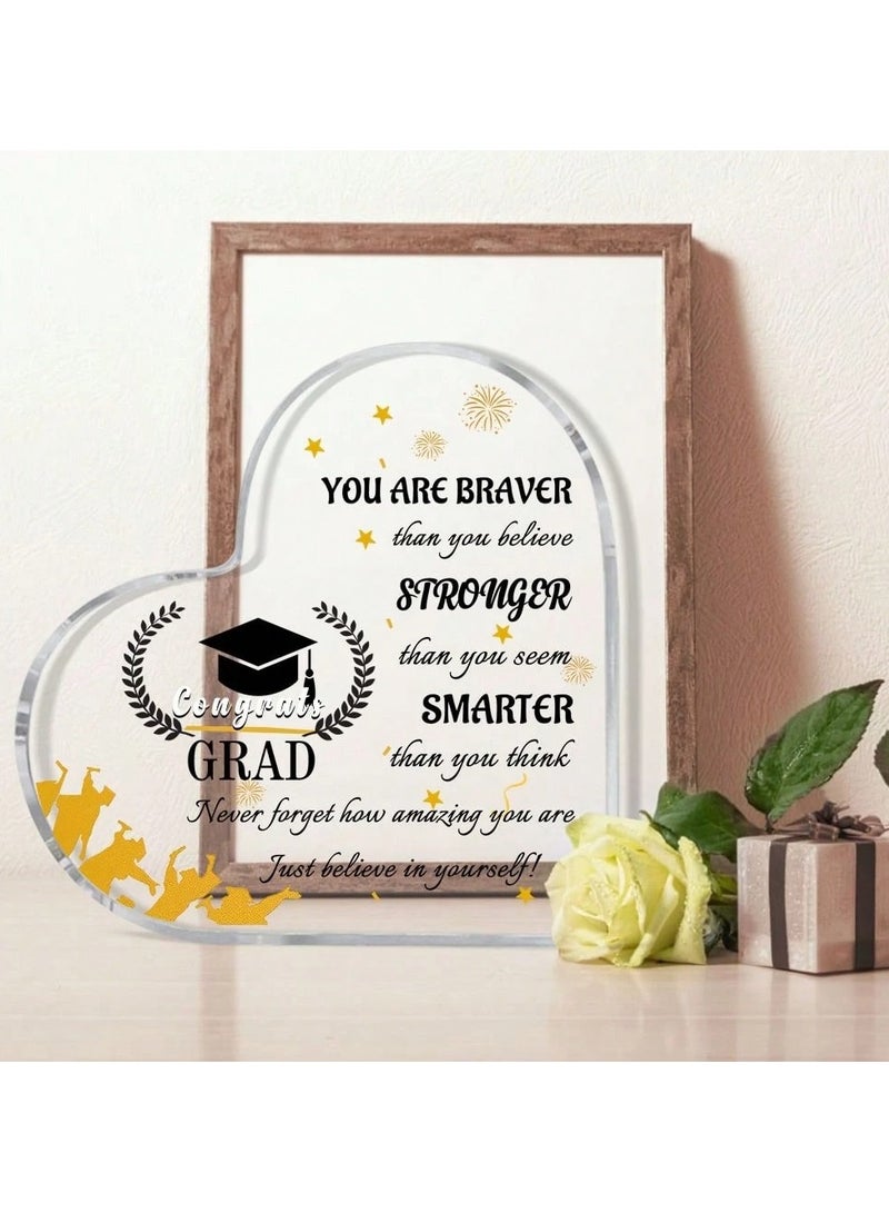 Graduation Keepsake Gifts Made of Acrylic, Designed with a Graduation Cap and Inspirational Words for the Graduate. - Image 2