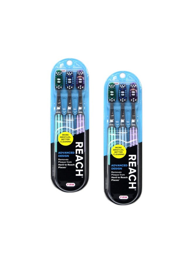 Reach Advanced Design Firm Toothbrushes, Colors May Vary, 3 Count (Pack of 2) Total 6 Toothbrushes - Image 1