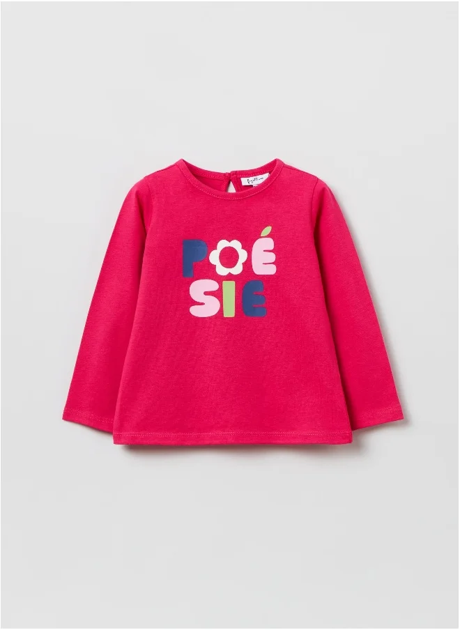 Ovs OVS T Shirt With Lettering Print And Long Sleeves