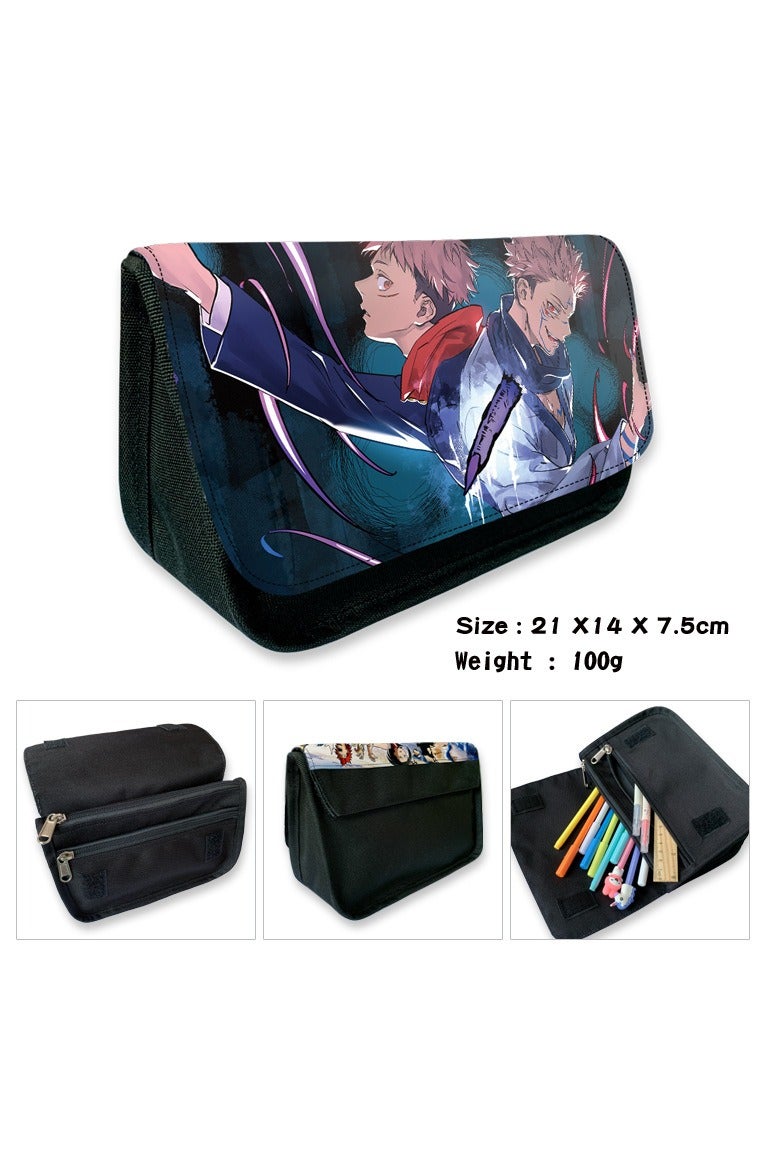 general Anime Spell Return Peripheral Velcro Canvas Pencil Case Pencil Case Pencil Case Pencil Case to meet the storage needs of daily learning stationery - Image 1