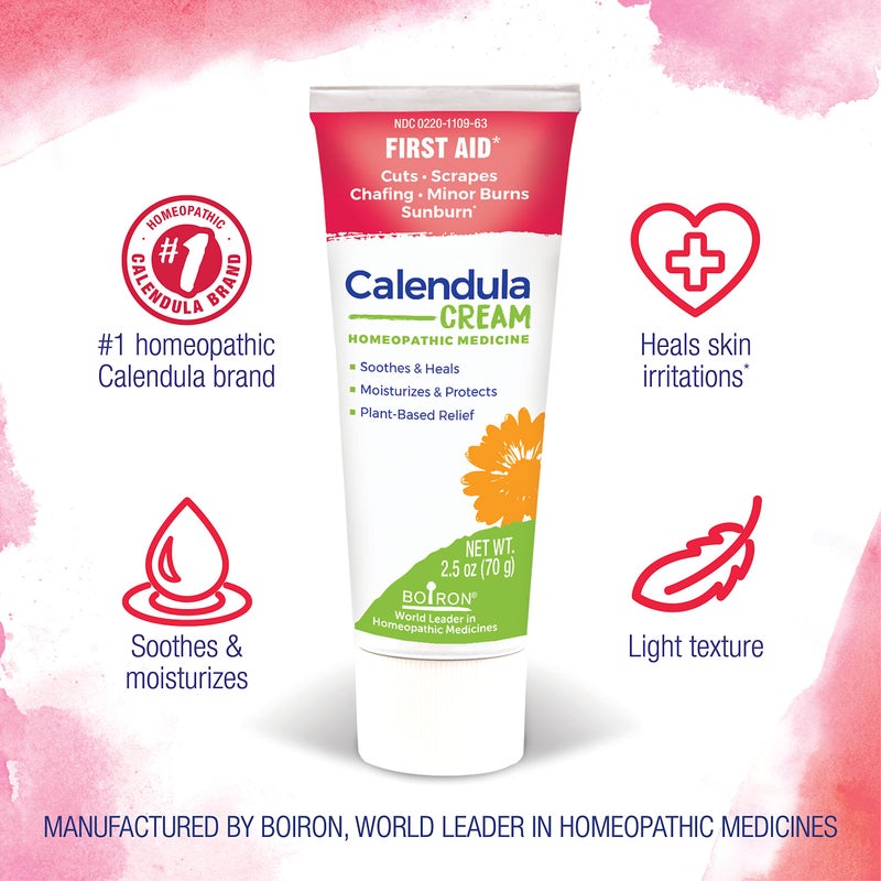 Boiron Calendula Cream for Relief from Rashes, Skin Irritations, Razor Burn, Insect Bites, or Sunburns - Non-Greasy and Fragrance-Free - 2.5 oz - Image 3