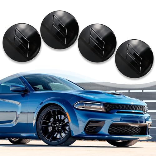 ZDEERAOTO 63mm25 inches Slash Wheel Center Cap Covers HubCap Emblem Badge Trim Compatible with Dodge Charger Challenger Durango Hornet Dart RT SRT Magnum Nitro Journey Caliber - Image 1