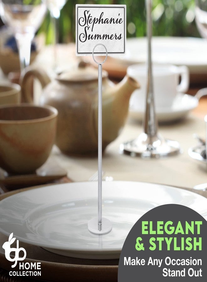 Gray Bunny Table Number Holders, 12 Pack (12in Tall) - Metal Table Number Stands & Place Card Holders for Wedding Receptions, Banquets, Restaurants, Photos (Silver Chrome) - Image 4