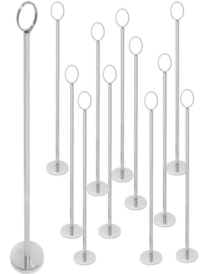 Gray Bunny Table Number Holders, 12 Pack (12in Tall) - Metal Table Number Stands & Place Card Holders for Wedding Receptions, Banquets, Restaurants, Photos (Silver Chrome) - Image 1