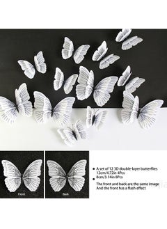 Hanghaijia 12 PCS Mixed Butterfly Stereo Wall Stickers , Removable DIY Home Nursery Scene Ambience Decoration  - Image 3