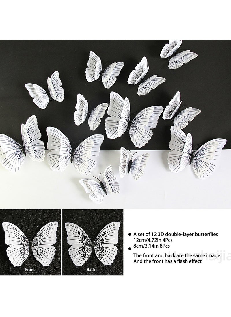 Hanghaijia - 12 PCS Mixed Butterfly Stereo Wall Stickers , Removable DIY Home Nursery Scene Ambience Decoration - Image 1