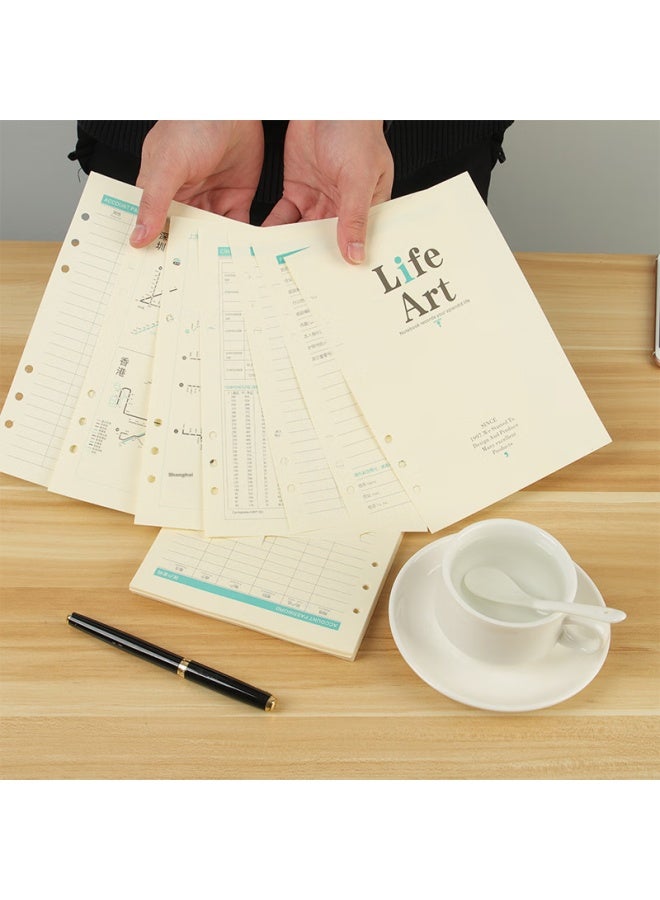 Tango A5 Loose-leaf Refill Paper With Ruled Lines, Thickened 100g, Suitable For 6-ring Loose-leaf Notebooks, For Exam Preparation, Error Correction, Homework, Notes, Meeting Minutes, Universal Replacement Refills, 92 Sheets Per Pack, 10 Packs - Image 4