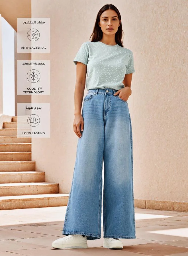 سبلاش فيڤ تيشيرت بياقة دائرية مطبوع