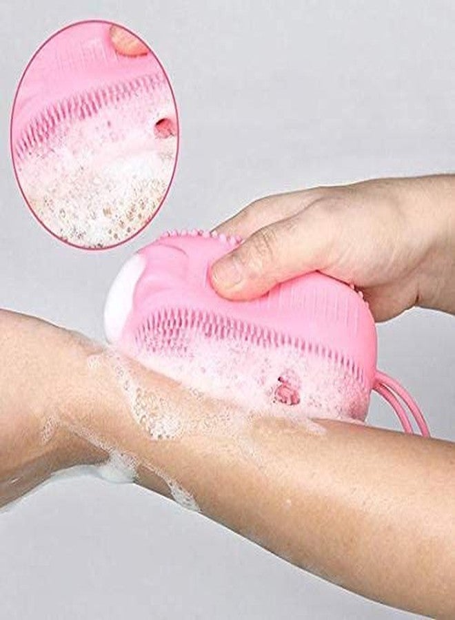 VMITRA Bath Body Brush Silicone body scrubber Soft Bath Body Brush with Shampoo Dispenser - Skin Massage shower brush for men women kids unisex (Multicolor) (1PCS) - Image 3
