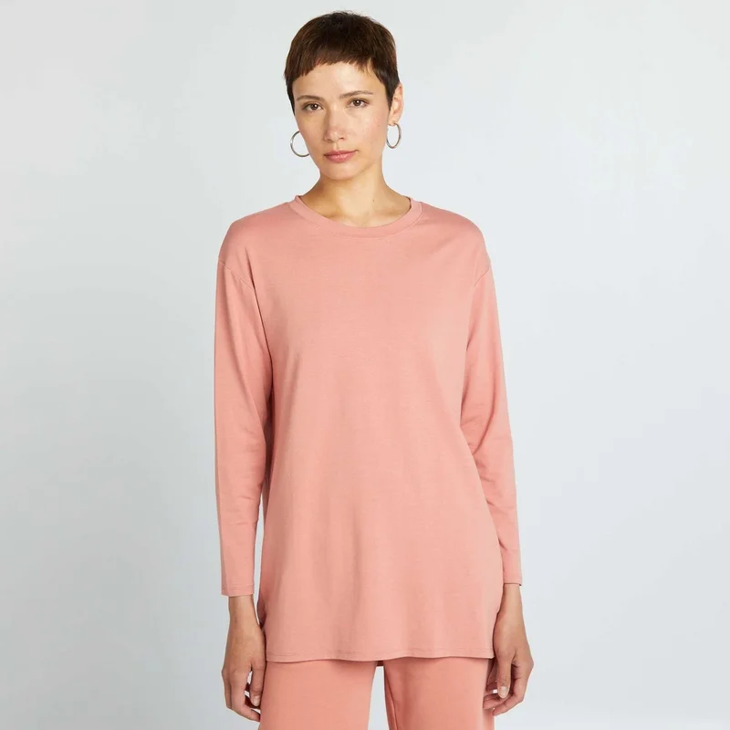 Kiabi Long Flowing T-Shirt Pink