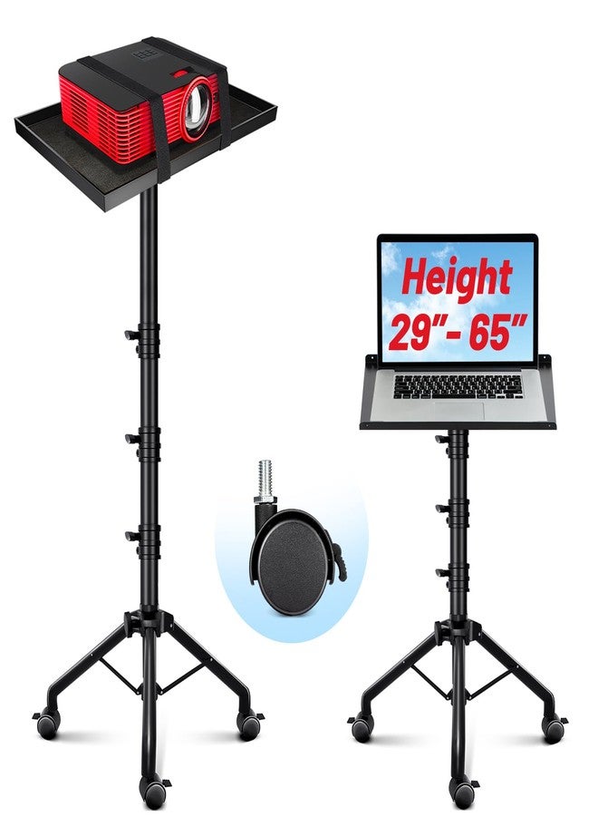 CAHAYA Projector Tripod Stand Adjustable: Height 29 to 65in Projector with Casters Universal Laptop Stand Portable Multifunctional DJ Rack Stand for Outdoor Movies Computer Book DJ Equipment CY0332 - Image 1