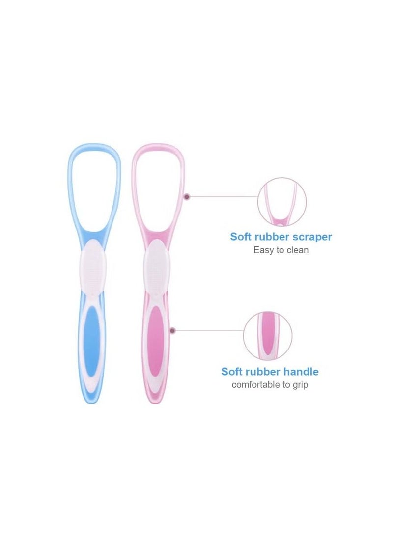 ORiTi - ORiTi 2 Pack Reusable Reduce Bad Breath Tongue Scraper Pink 26 x 8 x 13cm - Image 1