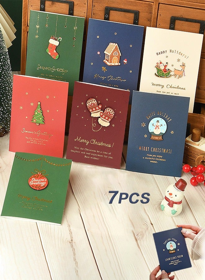 7 Pack Christmas Cards - Holiday Cards with Envelopes 7 Assorted Designs Bulk, Perfect to Send Warm Wishes to Friends and Family - Image 1