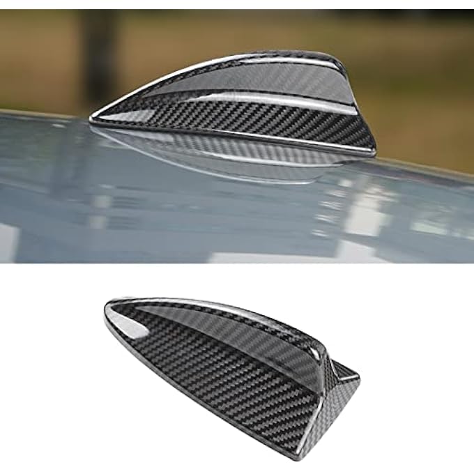 rayihni Compatible with Antenna Cover Shark Fin Trim Hood Carbon Fiber Automotive Roof Aerials for BMW E82 E46 E90 E92 E92 M3 (Black) - Image 1
