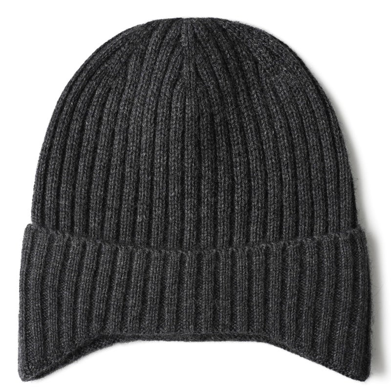 WaySoft Kids Cashmere Blend Beanie with Ear Flaps, Ribbed Knit Winter Hat for Boys & Girls, Warm Cold Weather Cap, Grey - Image 1
