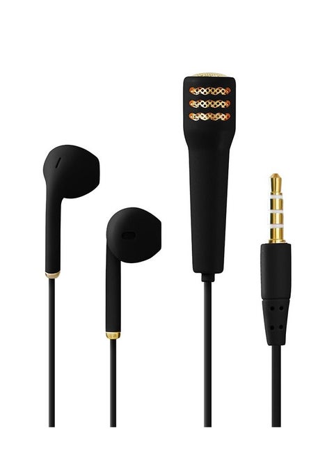 New singing wired mini microphone headset practice song wired headset (Black)