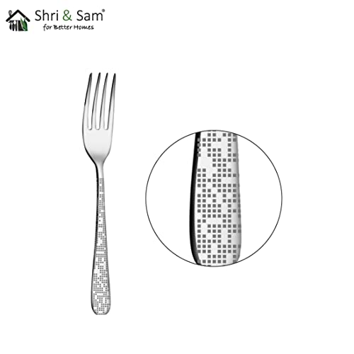Shri & Sam Stainless Steel Monika with Laser Tea Fork,6 Pieces - Image 3