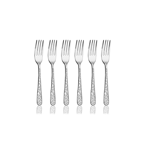 Shri & Sam Stainless Steel Monika with Laser Tea Fork,6 Pieces - Image 1