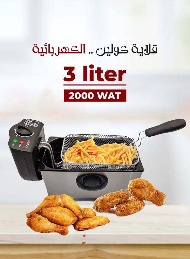 KOOLEN Electric Deep Fryer 3 L 2000 W 816102004 Silver/Black - Image 3