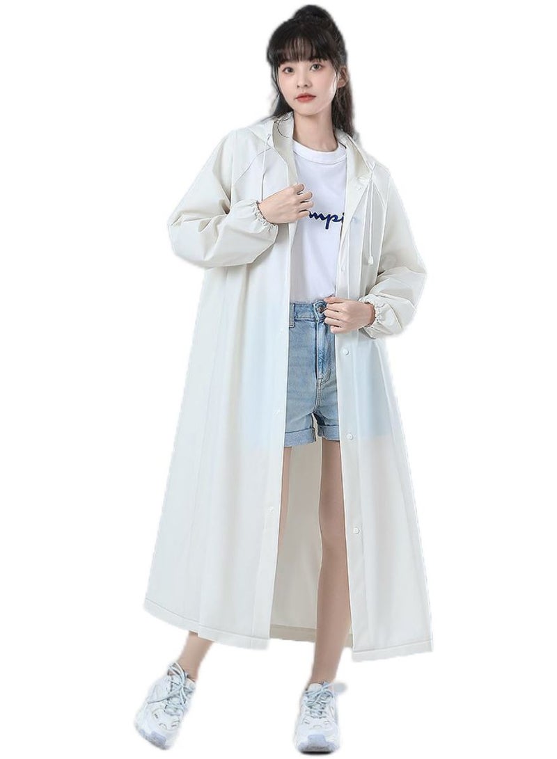 SYOSI معاطف مطر شفافة عصرية قابلة لإعادة الاستخدام من إيفا مع غطاء للرأس للبالغين معطف مطر شفاف للنساء والرجال - Image 1