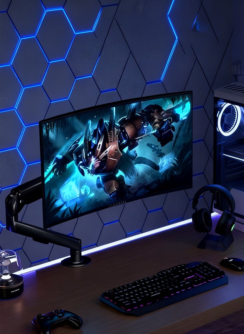 DRAKLAW Monitor Desk Mount, Single Arm Stand, Full Motion Monitor Arm (Holds up to 2-9KG) with Gas Spring for 17 to 32 Inch LCD LED Computer Monitor - Image 2