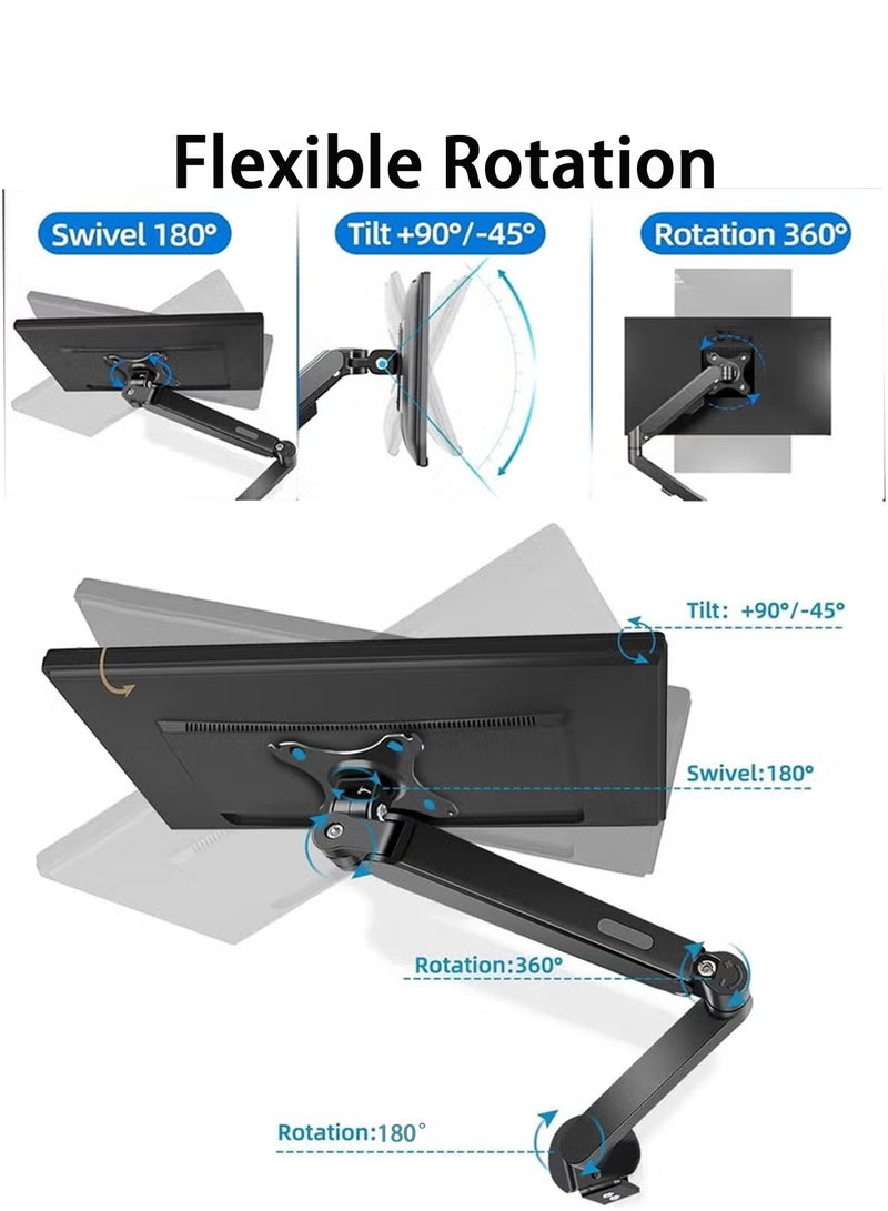 DRAKLAW Monitor Desk Mount, Single Arm Stand, Full Motion Monitor Arm (Holds up to 2-9KG) with Gas Spring for 17 to 32 Inch LCD LED Computer Monitor - Image 3