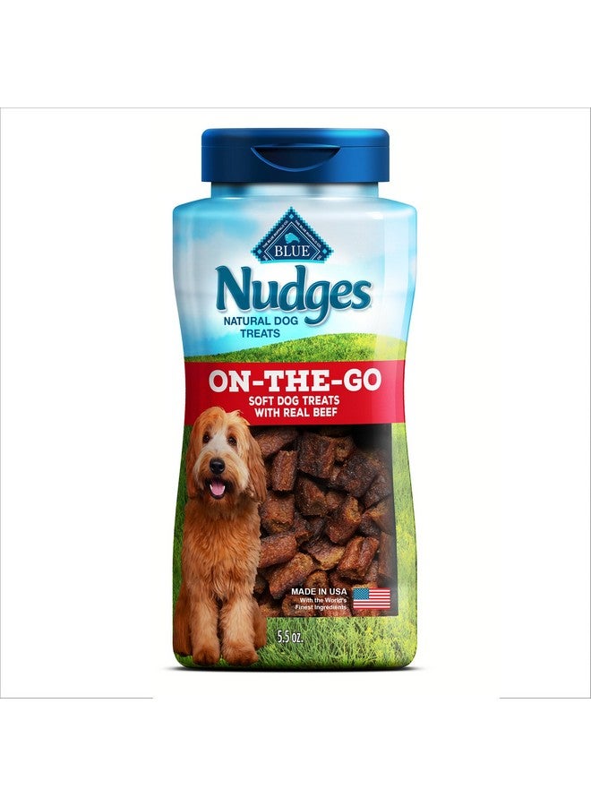 Nudges BiteSize Chewy Dog Treats With Real Usa Beef, Made With Natural Ingredients, Great For OnTheGo, 5.5Oz. Container