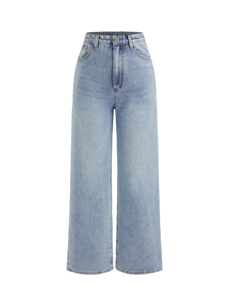 CIDER Wide Leg Jeans for Women High Waisted Denim Pants Boyfriend Jeans Trendy Casual Summer Bottom Baby Blue - Image 1