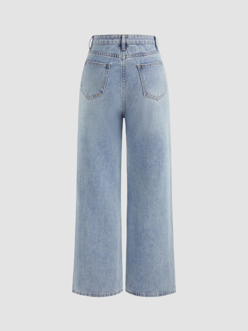 CIDER Wide Leg Jeans for Women High Waisted Denim Pants Boyfriend Jeans Trendy Casual Summer Bottom Baby Blue - Image 4