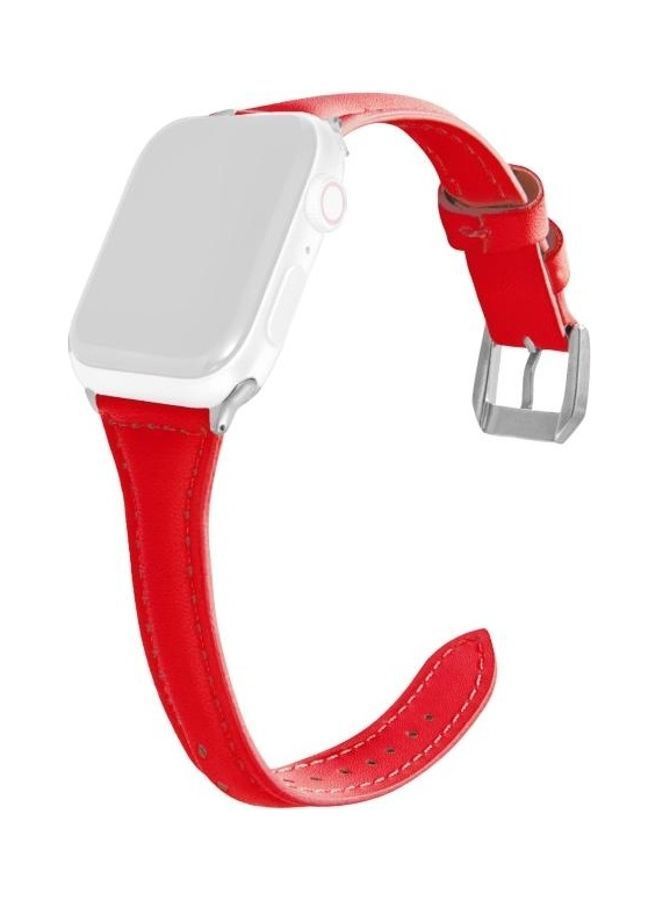 NIBEMINENT Watch Strap For Apple Series 7 45mm/6 & Se 5 4 44mm/3 2 1 42mm Red  - Image 1