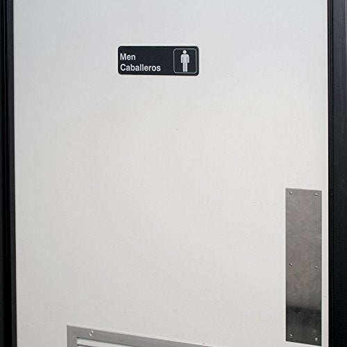 AborenCo Men/Caballeros & Women/Damas Restrooms Signs Set, Toilet Door Plate for Business Restaurant, 3" x 9" - Image 3