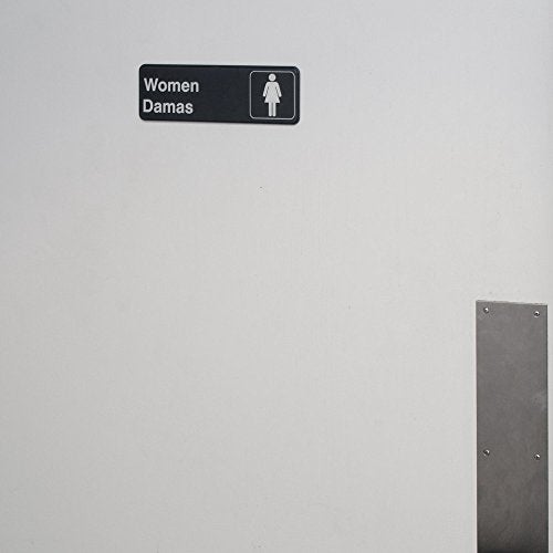 AborenCo Men/Caballeros & Women/Damas Restrooms Signs Set, Toilet Door Plate for Business Restaurant, 3" x 9" - Image 4