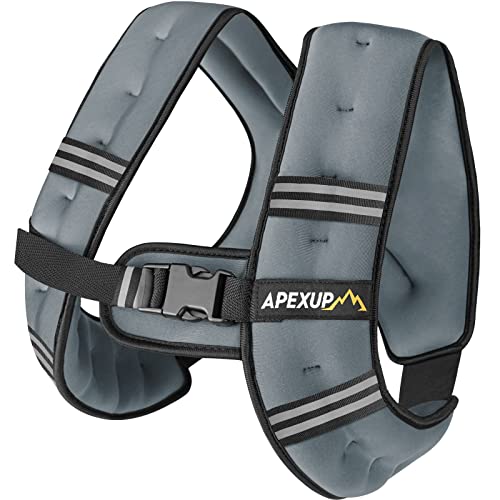 APEXUP 10lbs Weighted Vest Men Women, Weight Vest for Women Workout Equipment for Strength Training Running (Grey) - Image 1