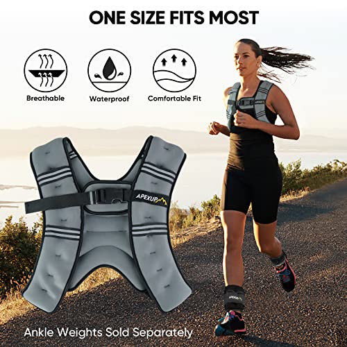 APEXUP 10lbs Weighted Vest Men Women, Weight Vest for Women Workout Equipment for Strength Training Running (Grey) - Image 5