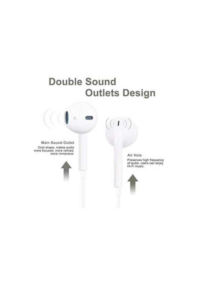 Generic - Wired Handfree Bluetooth Earbuds for iPhone X, 8, and 7 Plus ,12 pro max ,13 pro,14 pro- Headphones with Lightnning Connector Earphones Compatible with Apple phones - White - Image 1