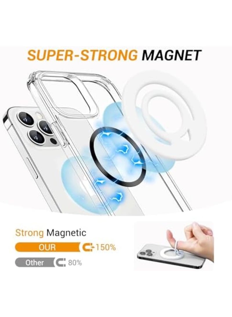 SYOSI Ultra-Thin Dual-Sided Magnetic Ring Grip for Back of Phone, Compatible with Mag-Safe, Comfortable Silicone Magnet Finger Loop for iPhone, Enhanced Magnetic Ring for Phone Case, Slim (White) - Image 3