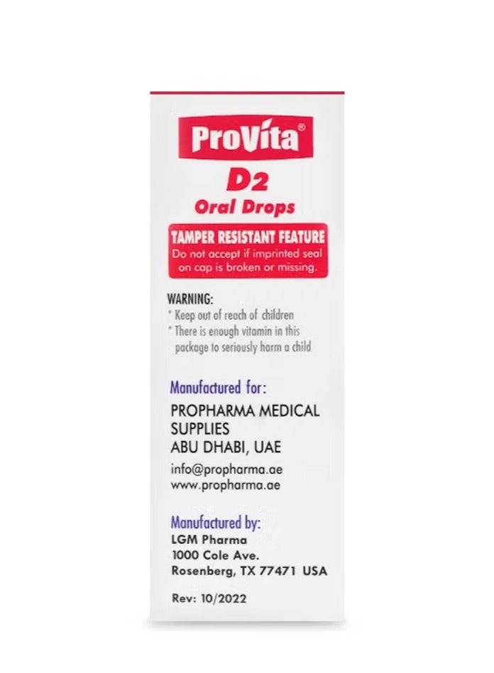 PROVITA Vitamin D2 Ergocalciferol 8000 IU per ML Oral DROPS 60ml - Image 3