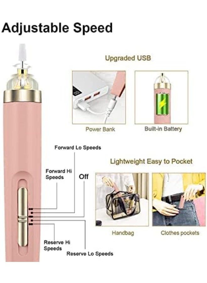 Generic Electric Nail Drill Multicolor with 6 Professional Filing & Polishing Heads – USB Rechargeable Nail Care Tool for Shaping, Cuticle Cleaning, Buffing & Removing Dead Skin for Home and Salon Use - Image 4
