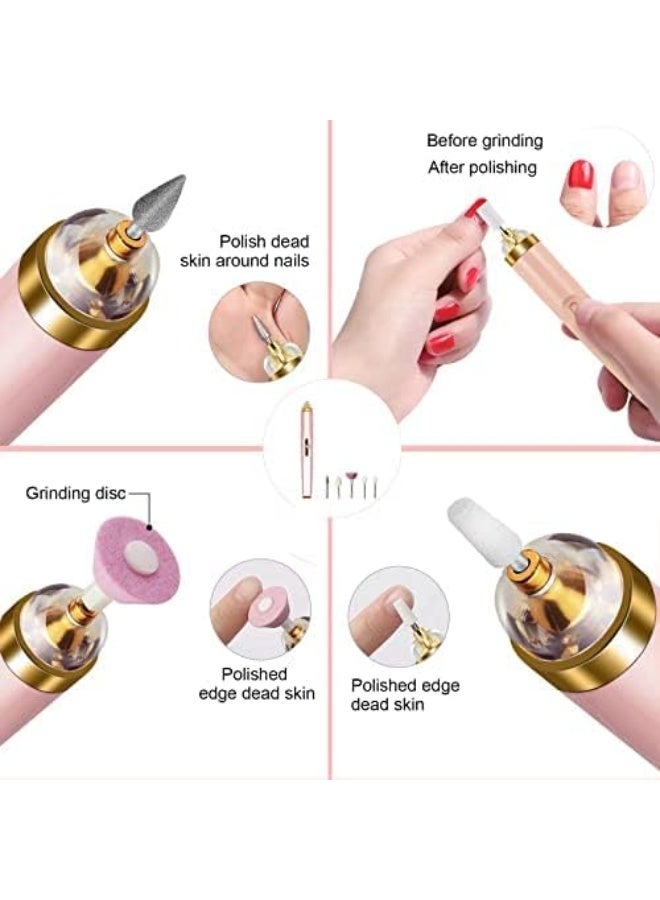 Generic Electric Nail Drill Multicolor with 6 Professional Filing & Polishing Heads – USB Rechargeable Nail Care Tool for Shaping, Cuticle Cleaning, Buffing & Removing Dead Skin for Home and Salon Use - Image 5